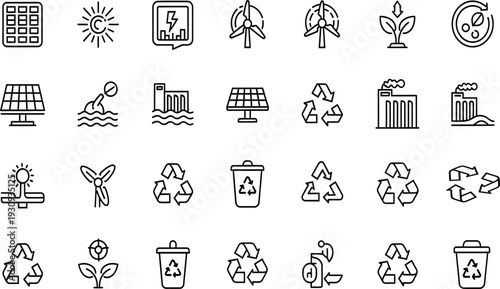 Latest business vector design icons for sustainable and eco friendly concepts