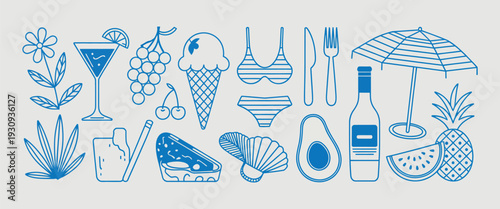 A diverse collection of icons representing various activities and objects isolated on white background, Vector, illustration
