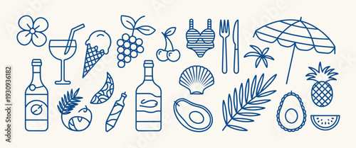 A collection of various musical instruments and accessories. isolated on white background, Vector, illustration