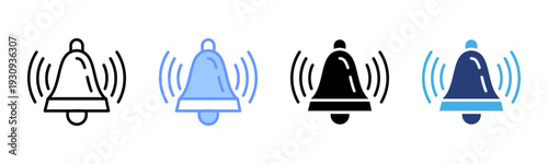 Bell Concierge icon set multiple style collection