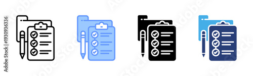 Tasklist icon set multiple style collection