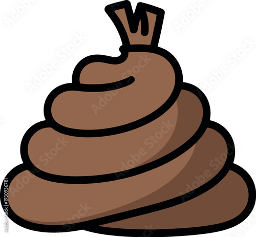 A cartoon illustration of a brown pile of poop wearing a crown on a white background