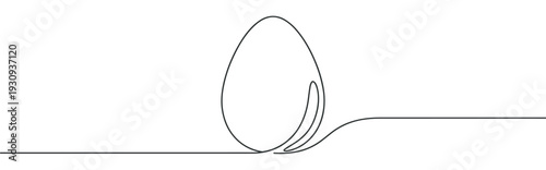 Single continuous line drawing of an egg, symbolizing new beginnings and simple elegance in a modern art style.
