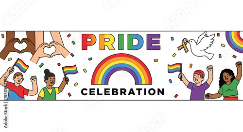 LGBTQ Pride Celebration Vector Banner
