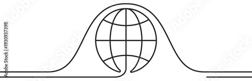 Stylized globe icon representing global connection and environmental protection with a minimalist line art design.