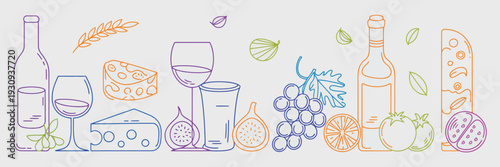 A vibrant abstract painting with dynamic shapes and colors isolated on white background, Vector, illustration