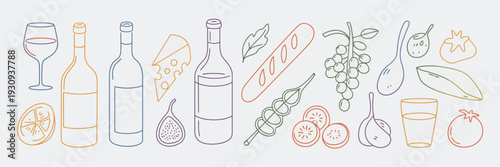 Colorful abstract shapes and lines forming a dynamic and intricate pattern isolated on white background, Vector, illustration