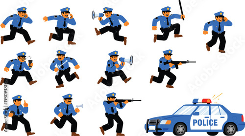 Police Officers Action Pack Service Enforcement Graphics