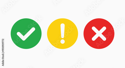 Check Mark Exclamation Cross Status Indicators Commercial Context