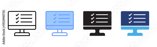 Task Actions icon set multiple style collection