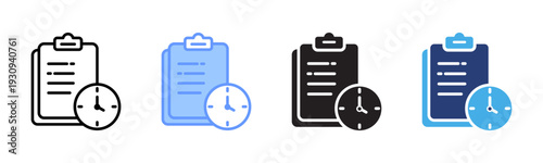 Task Board icon set multiple style collection