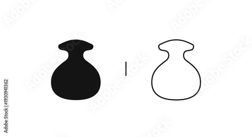 Minimalist vase design concept with negative space illustration Vector