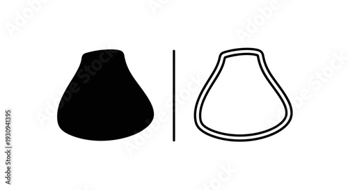 Black and white vase design artwork minimalist ceramic pot decoration Vector