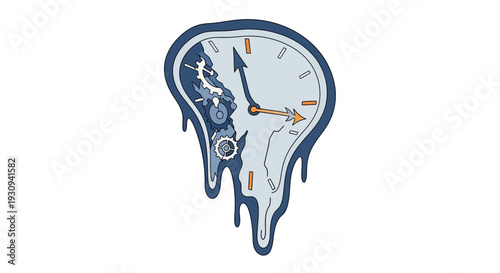 Melting Clock Abstract Concept