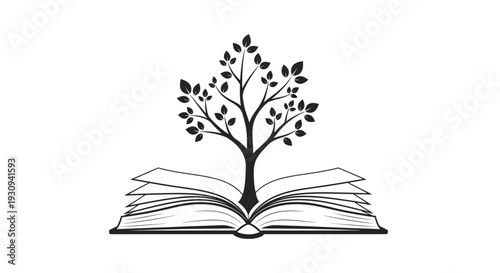 Tree of Knowledge Growing from Open Book