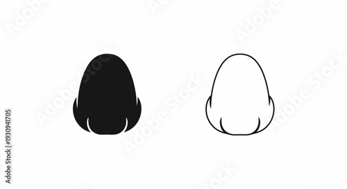 Minimalist silhouette design: two abstract heads in black and white Vector
