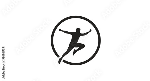 Runner Silhouette in Circle