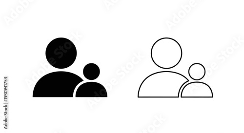 Family icons set, parent and child symbols, minimalist people figures, vector illustration Vector