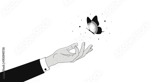Hand releasing butterfly, symbolizing freedom and new beginnings