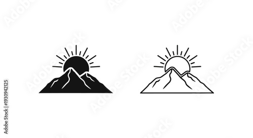 mountain sunrise vector