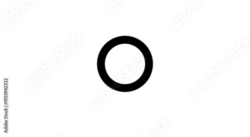 Black Circle Shape on White Background.