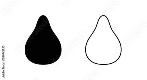 Minimalist black and white water drop design for modern branding and web design Vector