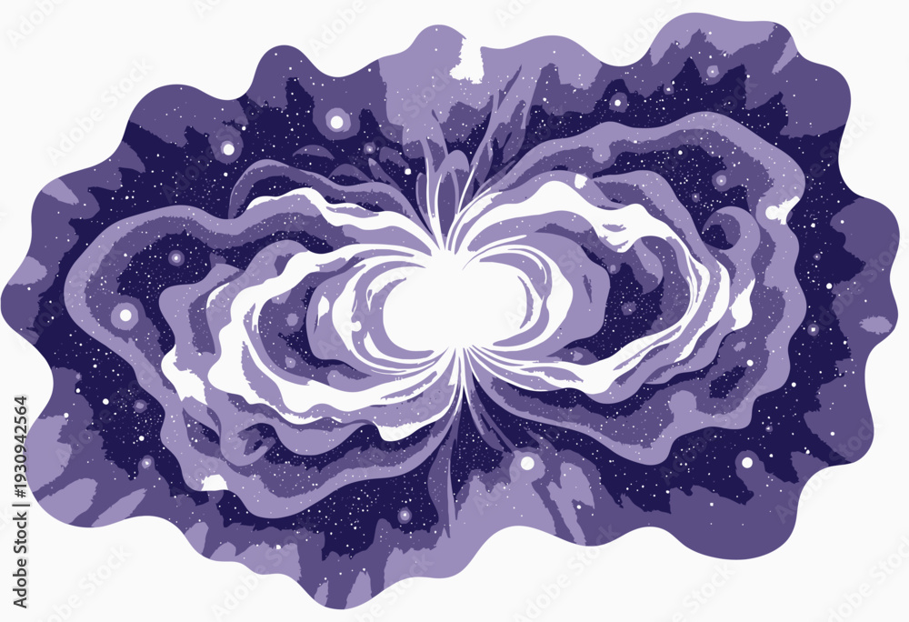 Obraz premium Vivid Cosmic Explosion with Vibrant Nebulous Shapes Illustrating Mystical Galactic Events and Energetic Starbursts in Expansive Cosmic Space Illustration