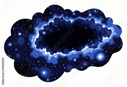 Mesmerizing Cosmic Nebula with Vivid Blue Color Palette Illuminating Surrounding Stars in the Vast Expansive Universe