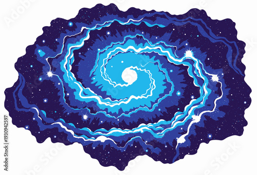 Vibrant Cosmic Spiral Unleashing Luminescent Waves in a Mystical Galaxy with Multicolored Stars Intertwining and Creating a Dynamic Celestial Symphony