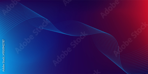 Blue purple red gradient mesh abstract background with wavy blended lines nice for wallpaper or banner
