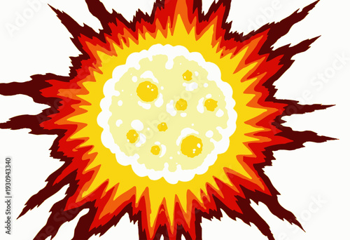 Vivid Artistic Depiction of a Fiery Explosive Burst Radiating Dynamic Energy and Vibrant Colors