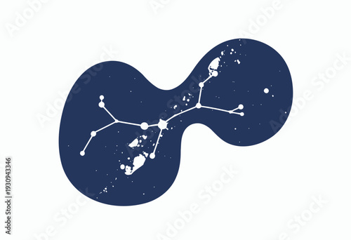 Detailed artistic depiction of a constellation set against a vivid cosmic backdrop, showcasing interconnected stars forming a recognizable celestial pattern