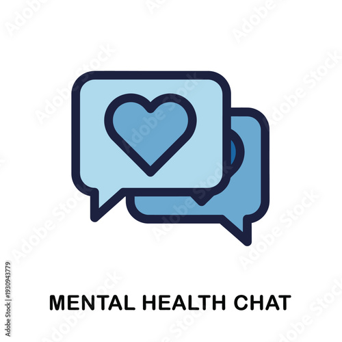 Promoting mental well-being through supportive online communication, this illustration depicts a compassionate chat interface designed for emotional health awareness and care