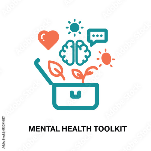Illustrative representation of a comprehensive toolkit designed to foster mental well-being, emotional support, and personal growth for a balanced lifestyle