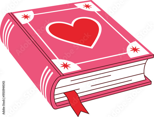 Love Book Heart Cover Pink Book Romantic Storytelling Commercial Licensing