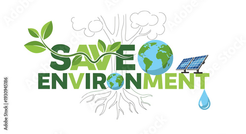 Save Environment Vector Illustration