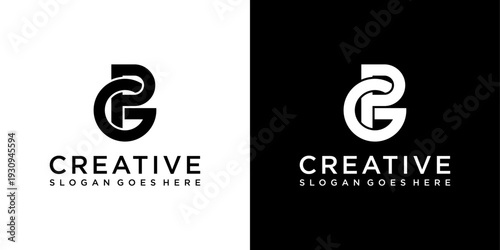 PG or GP initial letter logo design vector template