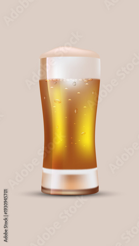 Golden beer served in tall German wheat glass, showcasing refreshing beverage, frothy foam, and classic bar drink presentation style.