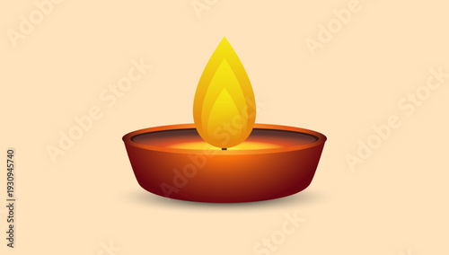 Vector diya lamp illustration representing Diwali celebration, spiritual light, festive decoration, and traditional Indian cultural symbolism.
