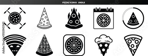Set of 10 pizza icons vector