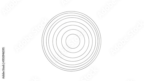 Minimalist abstract background featuring multiple concentric circles in a clean black and white line art style.