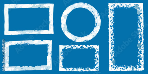 Abstract composition featuring geometric shapes with a textured appearance