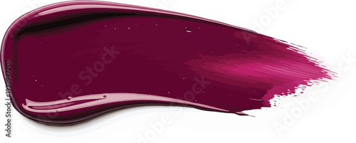Rich magenta lip gloss smear provides vibrant cosmetic color swatch sample.