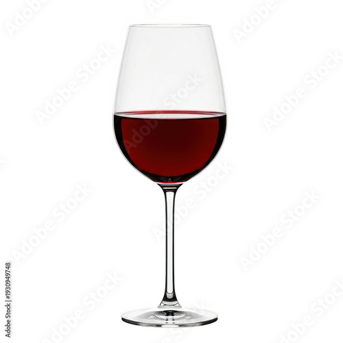 Elegant glass filled with rich red wine against a plain background