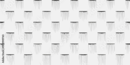 A repeating pattern of vertical rectangular openings in a white facade