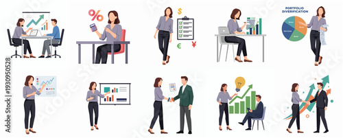 Flat Illustration Business Professional and Management Concept Isolated on White Background