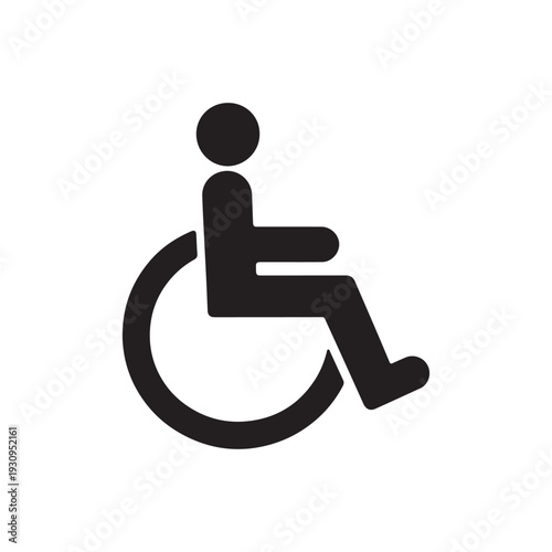 Wheelchair Accessible Icon – Disabled Access Symbol Black Silhouette Vector