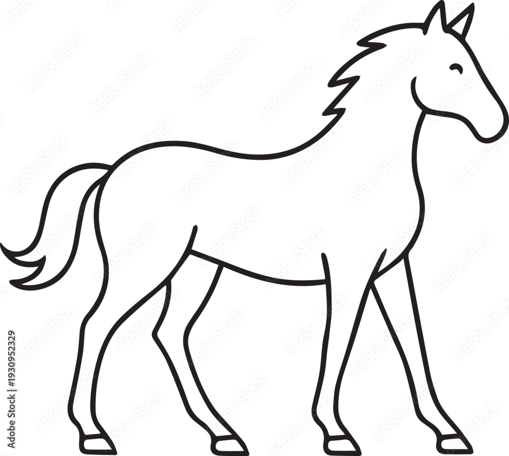 Fototapeta premium Majestic Horse Black Silhouette Vector Illustration