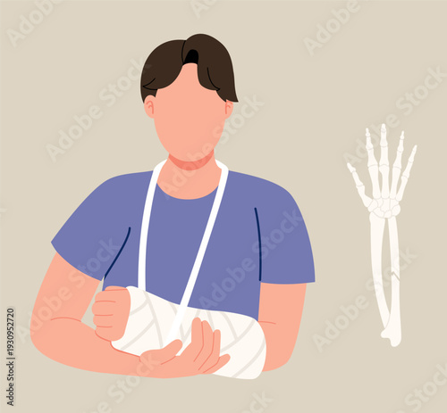 Man with a Cast on His Arm
