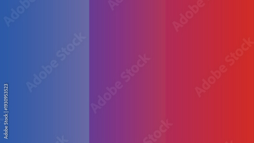 Abstract tri-color gradient background featuring a dense pattern of fine vertical pinstripes transitioning from royal blue to red through deep purple perfect for modern digital wallpaper and vibrant t